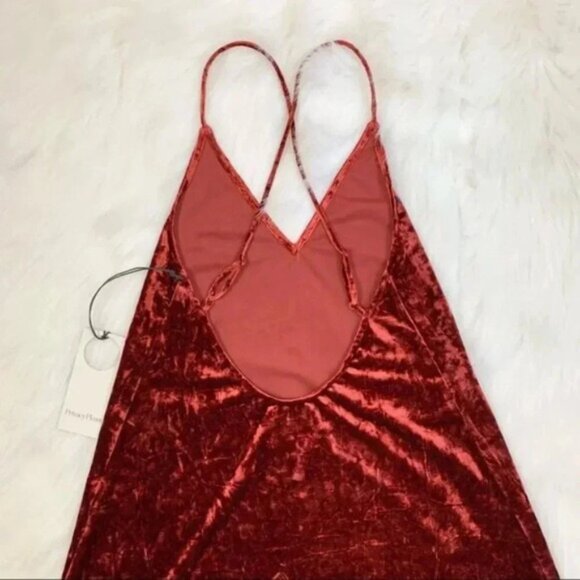 Revolve Privacy Please Raymore velvet Mini Dress Crushed Red Rust Size  Small - Picture 15 of 16